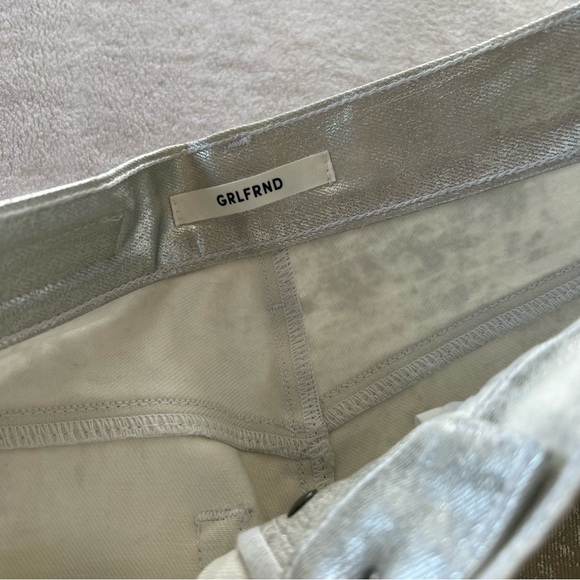 NWT GRLFRND Karolina Silver Metallic Skinny Jean - Picture 6 of 11
